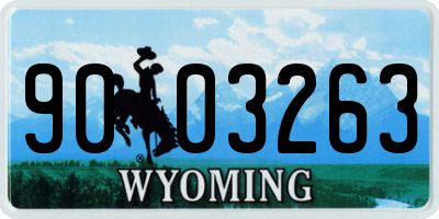 WY license plate 9003263