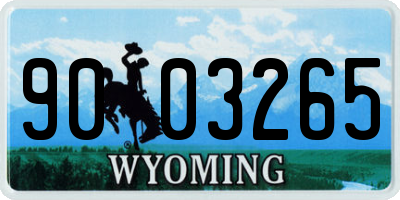 WY license plate 9003265