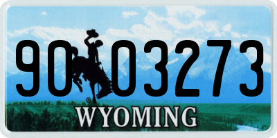 WY license plate 9003273