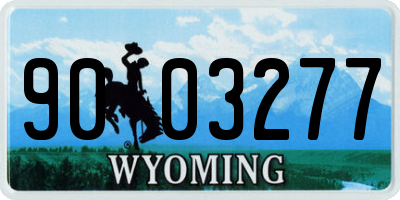 WY license plate 9003277