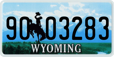 WY license plate 9003283