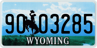 WY license plate 9003285
