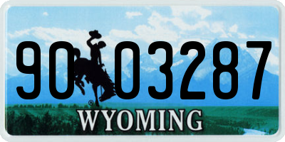 WY license plate 9003287