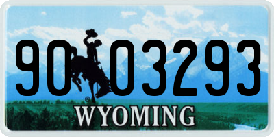 WY license plate 9003293