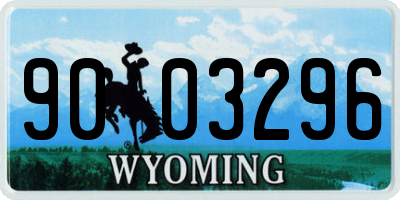 WY license plate 9003296