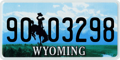 WY license plate 9003298