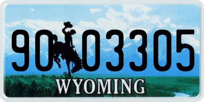 WY license plate 9003305