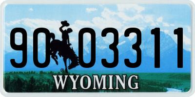 WY license plate 9003311