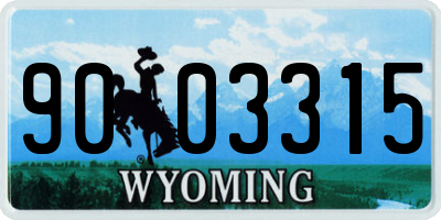 WY license plate 9003315
