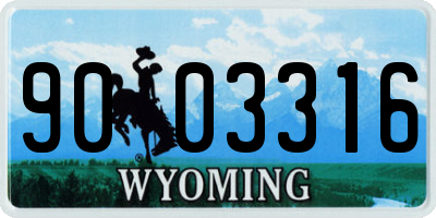 WY license plate 9003316