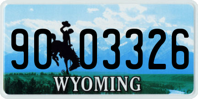 WY license plate 9003326