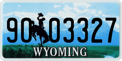 WY license plate 9003327