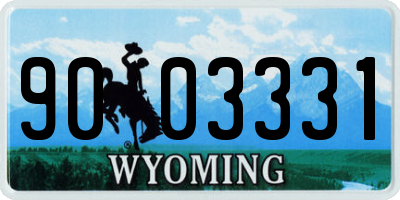 WY license plate 9003331