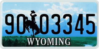 WY license plate 9003345