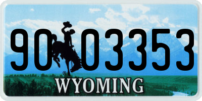 WY license plate 9003353