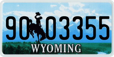 WY license plate 9003355