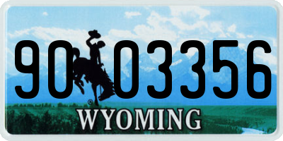 WY license plate 9003356