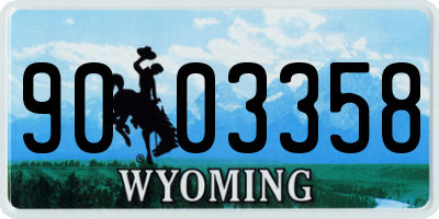 WY license plate 9003358