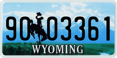 WY license plate 9003361