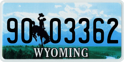 WY license plate 9003362
