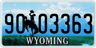 WY license plate 9003363