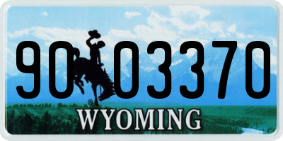 WY license plate 9003370