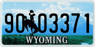WY license plate 9003371