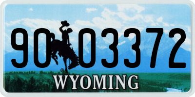 WY license plate 9003372