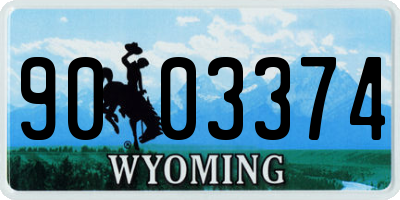WY license plate 9003374