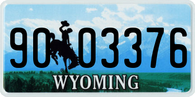 WY license plate 9003376