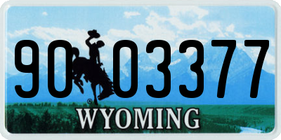 WY license plate 9003377