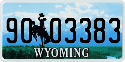 WY license plate 9003383