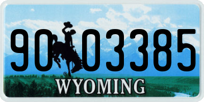 WY license plate 9003385