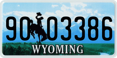 WY license plate 9003386