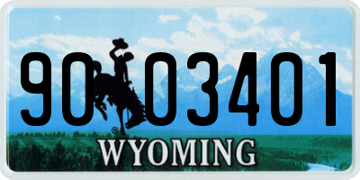 WY license plate 9003401