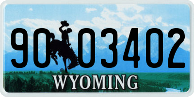 WY license plate 9003402