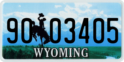 WY license plate 9003405