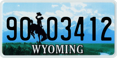 WY license plate 9003412