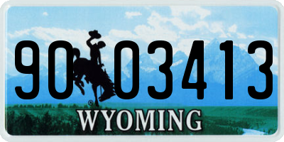 WY license plate 9003413