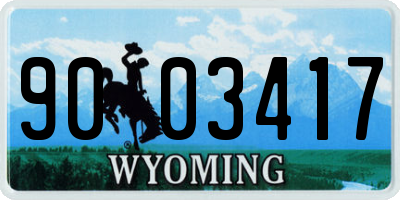 WY license plate 9003417