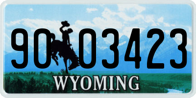 WY license plate 9003423