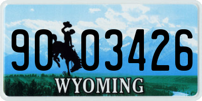 WY license plate 9003426