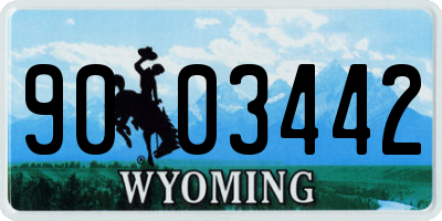 WY license plate 9003442