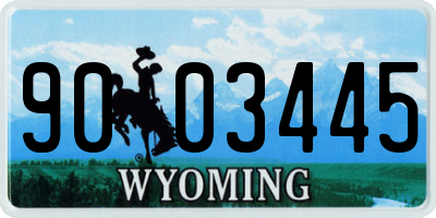 WY license plate 9003445