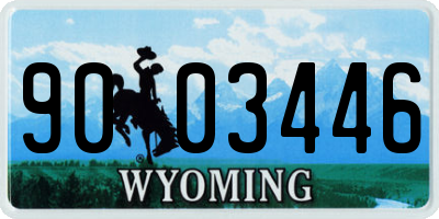 WY license plate 9003446