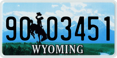 WY license plate 9003451