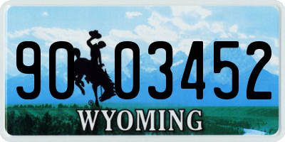 WY license plate 9003452