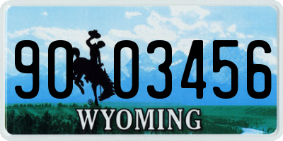WY license plate 9003456