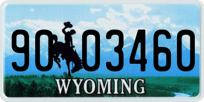 WY license plate 9003460