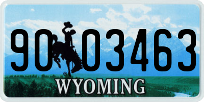 WY license plate 9003463